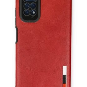 Xiaomi Redmi Note 11 Kılıf Loop Deri Silikon - Kırmızı-(5796)