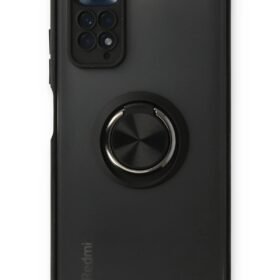 Xiaomi Redmi Note 11 Kılıf Montreal Yüzüklü Silikon Kapak - Siyah-(5796)