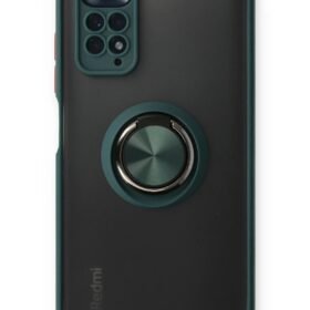 Xiaomi Redmi Note 11 Kılıf Montreal Yüzüklü Silikon Kapak - Yeşil-(5796)