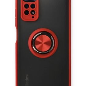 Xiaomi Redmi Note 11 Kılıf Montreal Yüzüklü Silikon Kapak - Kırmızı-(5796)