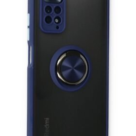 Xiaomi Redmi Note 11 Kılıf Montreal Yüzüklü Silikon Kapak - Lacivert-(5796)