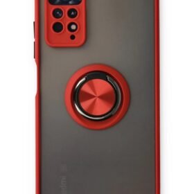 Xiaomi Redmi Note 11 Pro Kılıf Montreal Yüzüklü Silikon Kapak - Kırmızı-(5796)