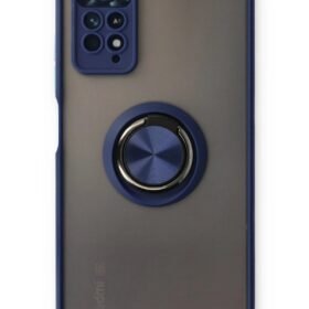 Xiaomi Redmi Note 11 Pro Kılıf Montreal Yüzüklü Silikon Kapak - Lacivert-(5796)