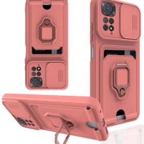 Xiaomi Redmi Note 11 Kılıf Zuma Kartvizitli Yüzüklü Silikon - Pembe-(5796)