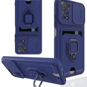 Xiaomi Redmi Note 11 Pro Kılıf Zuma Kartvizitli Yüzüklü Silikon - Lacivert-(5796)