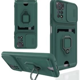 Xiaomi Redmi Note 11 Pro Kılıf Zuma Kartvizitli Yüzüklü Silikon - Yeşil-(5796)