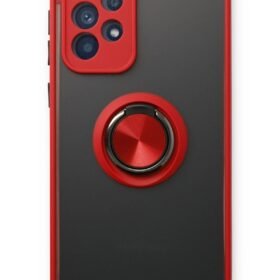 Samsung Galaxy A73 5G Kılıf Montreal Yüzüklü Silikon Kapak - Kırmızı-(5796)