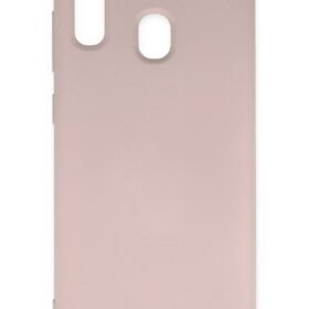 Samsung Galaxy A20 Kılıf Nano içi Kadife Silikon - Pudra-(5796)