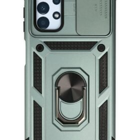 Samsung Galaxy A33 5G Kılıf Pars Lens Yüzüklü Silikon - Yeşil-(5796)