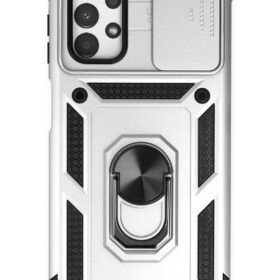 Samsung Galaxy A33 5G Kılıf Pars Lens Yüzüklü Silikon - Gümüş-(5796)