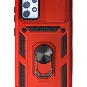 Samsung Galaxy A53 5G Kılıf Pars Lens Yüzüklü Silikon - Kırmızı-(5796)