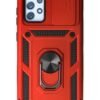 Samsung Galaxy A73 5G Kılıf Pars Lens Yüzüklü Silikon - Kırmızı-(5796)