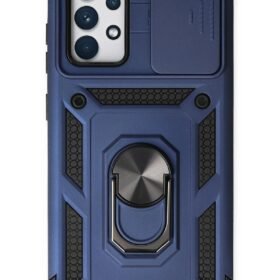 Samsung Galaxy A73 5G Kılıf Pars Lens Yüzüklü Silikon - Lacivert-(5796)