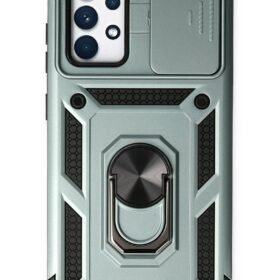 Samsung Galaxy A73 5G Kılıf Pars Lens Yüzüklü Silikon - Yeşil-(5796)