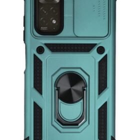 Xiaomi Redmi Note 11 Kılıf Pars Lens Yüzüklü Silikon - Yeşil-(5796)