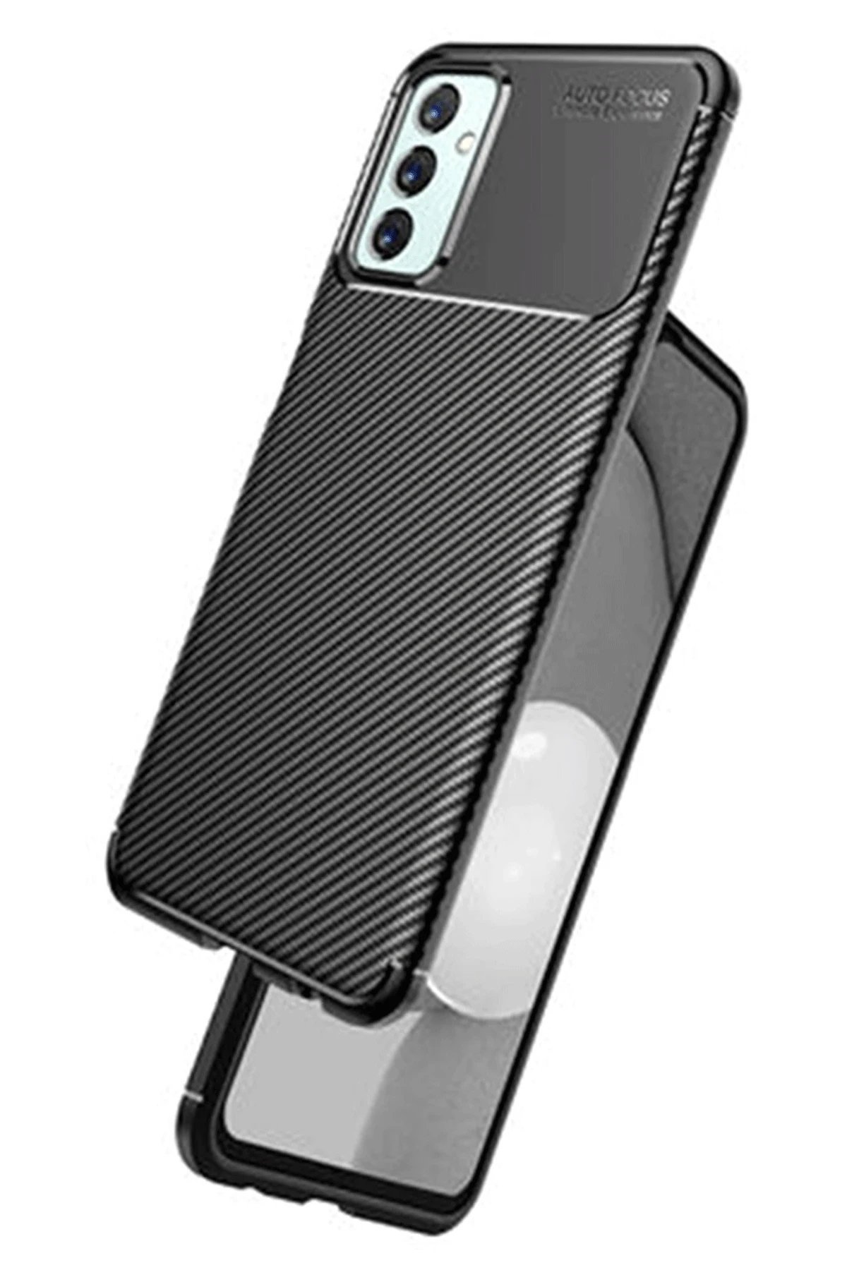 Samsung Galaxy M23 Kılıf Auto Focus Karbon Kapak - Siyah-(5796) - Görsel 2