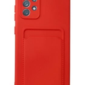 Samsung Galaxy A13 4G Kılıf Kelvin Kartvizitli Silikon - Kırmızı-(5796)