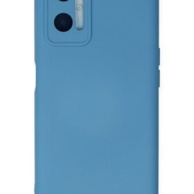 Oppo A96 Kılıf Nano içi Kadife Silikon - Mavi-(5796)