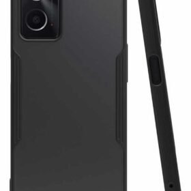 Oppo A96 Kılıf Platin Silikon - Siyah-(5796)