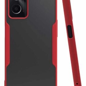 Oppo A96 Kılıf Platin Silikon - Kırmızı-(5796)