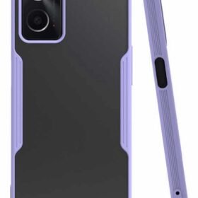 Oppo A96 Kılıf Platin Silikon - Lila-(5796)
