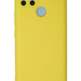 Realme C25Y Kılıf Nano içi Kadife Silikon - Sarı-(5796)