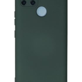 Realme C25Y Kılıf Nano içi Kadife Silikon - Koyu Yeşil-(5796)