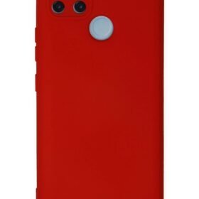 Realme C25Y Kılıf Nano içi Kadife Silikon - Kırmızı-(5796)