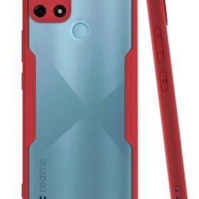 Realme C25Y Kılıf Platin Silikon - Kırmızı-(5796)