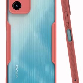Vivo Y15S Kılıf Platin Silikon - Pembe-(5796)