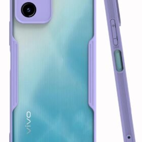 Vivo Y15S Kılıf Platin Silikon - Lila-(5796)