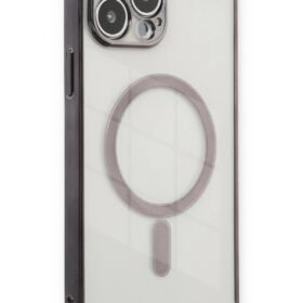 iPhone 13 Pro Max Kılıf Magneticsafe Lazer Silikon - Siyah-(5796)