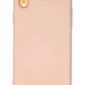 iPhone XR Kılıf Nano içi Kadife Silikon - Pudra-(5796)