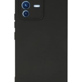 Vivo V23 5G Kılıf Nano içi Kadife Silikon - Siyah-(5796)
