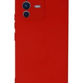 Vivo V23 5G Kılıf Nano içi Kadife Silikon - Kırmızı-(5796)