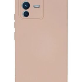 Vivo V23 5G Kılıf Nano içi Kadife Silikon - Pudra-(5796)