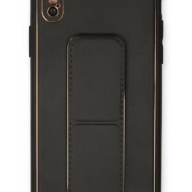 iPhone XS Max Kılıf Coco Deri Standlı Kapak - Siyah-(5796)