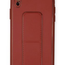 iPhone XS Max Kılıf Coco Deri Standlı Kapak - Fuşya-(5796)