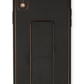 iPhone XR Kılıf Coco Deri Standlı Kapak - Siyah-(5796)
