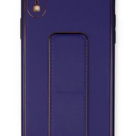 iPhone XR Kılıf Coco Deri Standlı Kapak - Mor-(5796)