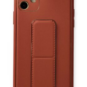 iPhone 12 Kılıf Coco Deri Standlı Kapak - Fuşya-(5796)