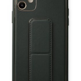 iPhone 12 Kılıf Coco Deri Standlı Kapak - Füme-(5796)