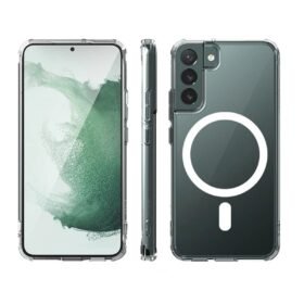 Samsung Galaxy S22 Plus Kılıf Magneticsafe Şeffaf Silikon - Şeffaf-(5796)