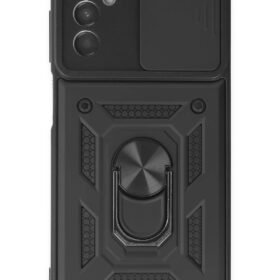 Samsung Galaxy M13 Kılıf Pars Lens Yüzüklü Silikon - Siyah-(5796)