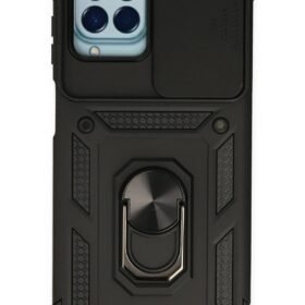 Samsung Galaxy M33 Kılıf Pars Lens Yüzüklü Silikon - Siyah-(5796)