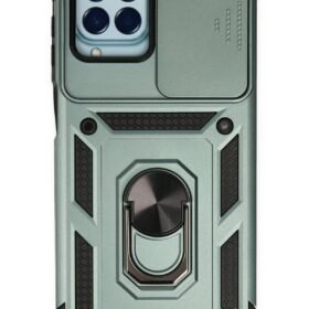 Samsung Galaxy M33 Kılıf Pars Lens Yüzüklü Silikon - Yeşil-(5796)