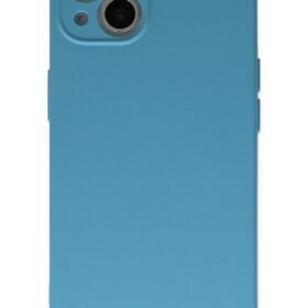 iPhone 13 Mini Kılıf Nano içi Kadife Silikon - Mavi-(5796)