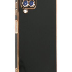 Samsung Galaxy A12 Kılıf Volet Silikon - Siyah-(5796)