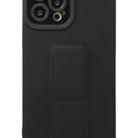 iPhone 12 Pro Max Kılıf Mega Standlı Silikon - Siyah-(5796)