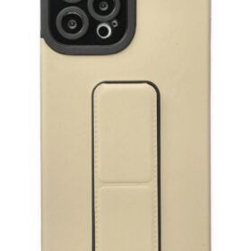 iPhone 12 Pro Max Kılıf Mega Standlı Silikon - Gold-(5796)